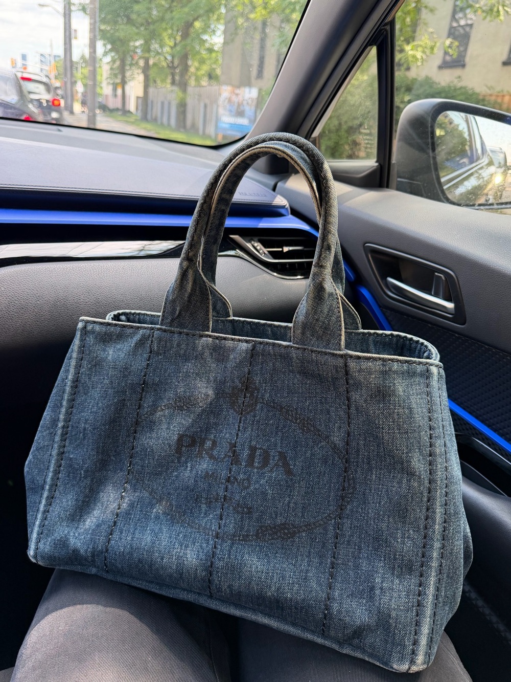 Prada Canapa Denim Tote